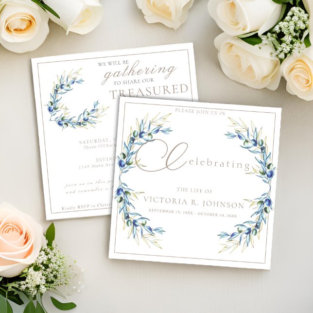 Olive Branch im Wasser Feier des Lebens Einladung (Von Creator hochgeladen)