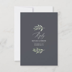 Olive Branch Minimal Wasserfarbe Hochzeitsantwort