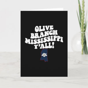 Olive Branch Mississippi Y'all Ms Südstaaten-Ferie Karte
