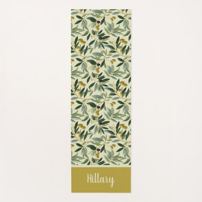 Olive Branch Monogram Name  Yogamatte (Vorderseite)