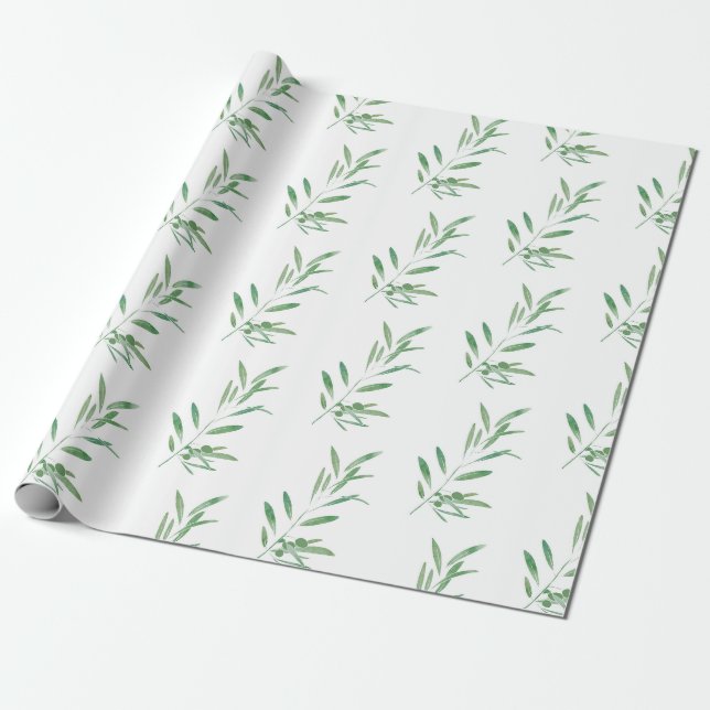 Olive Branch Muster Geschenkpapier (Ungerollt)