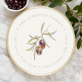 Olive Branch Rücksendeadresse Classic Rou Runder Aufkleber