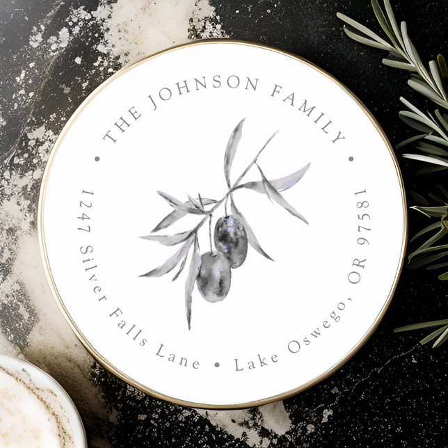 Olive Branch Rücksendeadresse Runder Aufkleber (Von Creator hochgeladen)