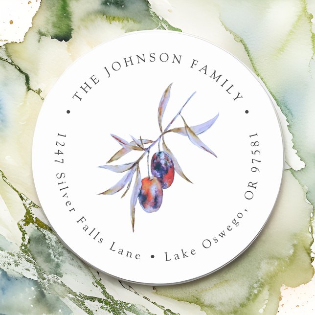 Olive Branch Rücksendeadresse Runder Aufkleber (Von Creator hochgeladen)