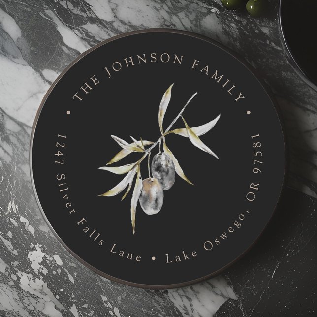 Olive Branch Rücksendeadresse Runder Aufkleber (Von Creator hochgeladen)