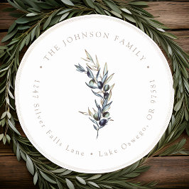 Olive Branch Rücksendeadresse Runder Aufkleber