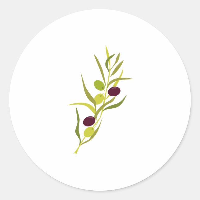 Olive Branch Runder Aufkleber (Vorderseite)