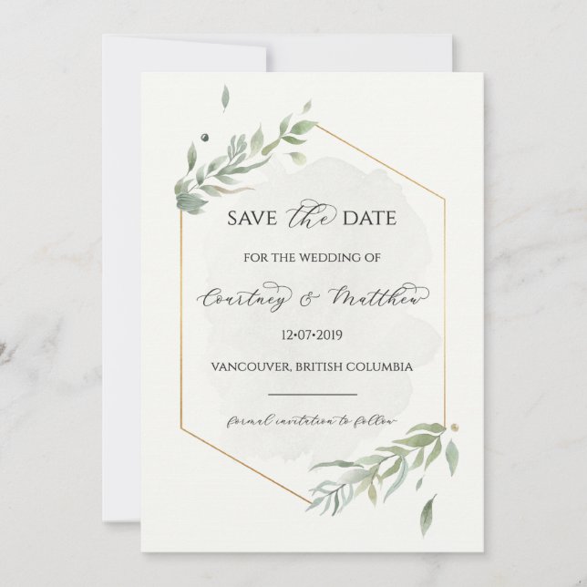Olive Branch Save the Date Card (Vorderseite)