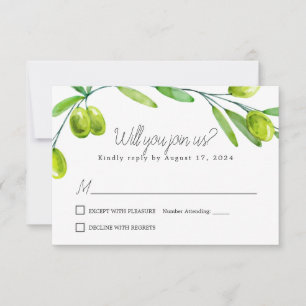 Olive Branch Schrift Klassische Antwortkarte RSVP Karte