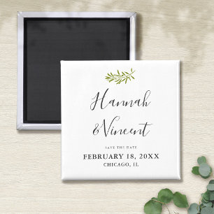 Olive Branch Speichern Sie das Date Magnet