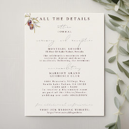 Olive Branch Wedding Details Karten