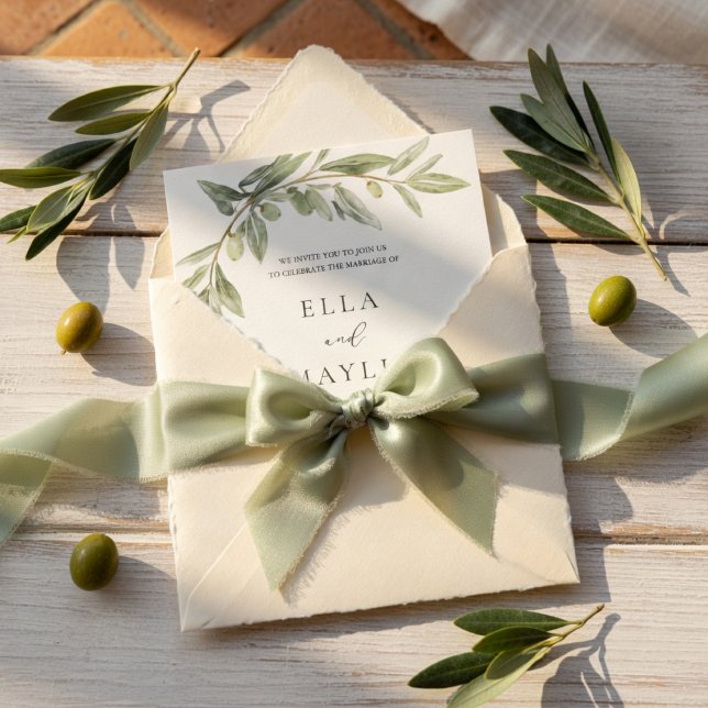 Olive Branch Wedding Invitation | Mediterranean  Einladung (Von Creator hochgeladen)