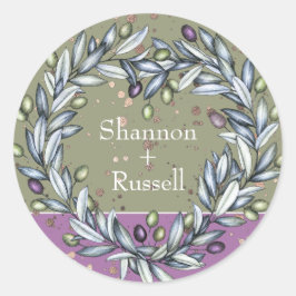 Olive Branch Wedding Sticker