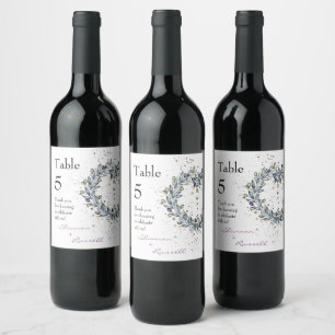 Olive Branch Wedding Tischnummer Wine Labels Weinetikett