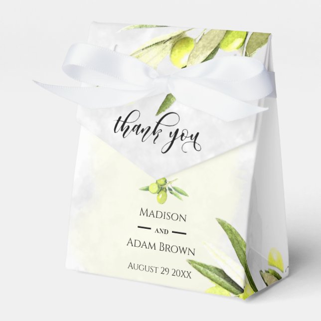 Olive Branches Hochzeitsfeiern Geschenkschachtel (Vorderseite)