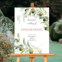 Olive Branches Watercolor Rustikale Hochzeit