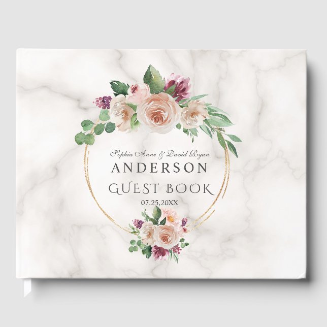 Olive Branches Wreath Wedding Gästebuch (Vorderseite)