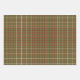 Olive Burgundy White Plaid Classic Geschenkpapier Set