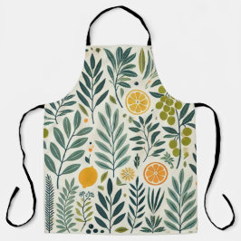Olive & Citrus Print Schürze
