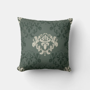 Olive Damask Designer Decorative Kissen