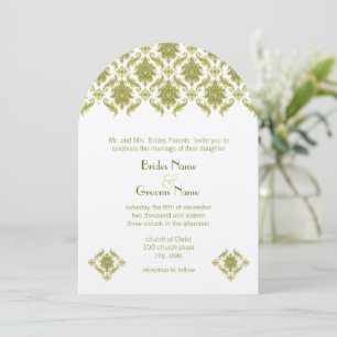 Olive Damask Hochzeitseinladung Einladung