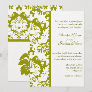 Olive Damask Hochzeitseinladungen Einladung