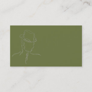 Olive de cartes de visite et homme gris dans un