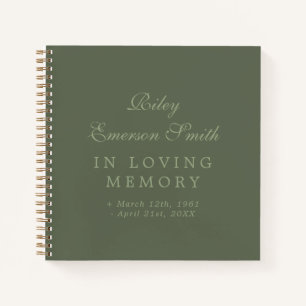 Olive Eleganter Name in Love Memory Gast Book Notizbuch