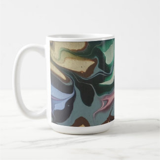 Olive & Emerald Wirbel Fluid Art Tasse