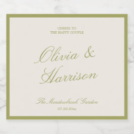 Olive Estate Wedding Sparkling Wine Label