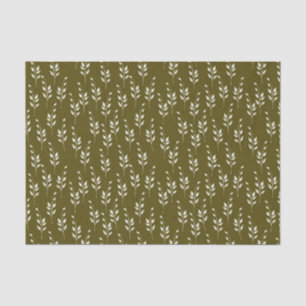 Olive et papier de soie de soie botanique blanc
