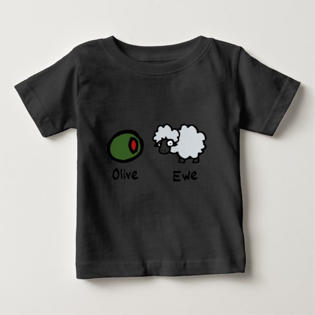 Olive Ewe Baby T-shirt (Vorderseite)