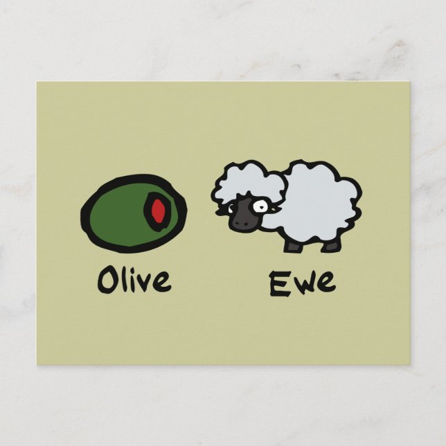 Olive Ewe Postkarte (Vorderseite)