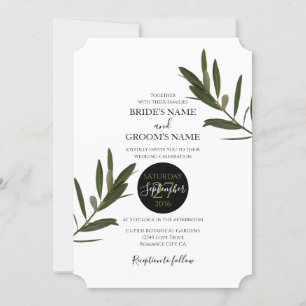 Olive Feuille Verdure Mariage Invitations