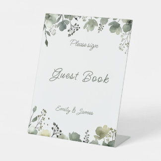 Olive Floral Wedding Sockelschild