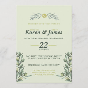 Olive Garden toscan Invitation mariage