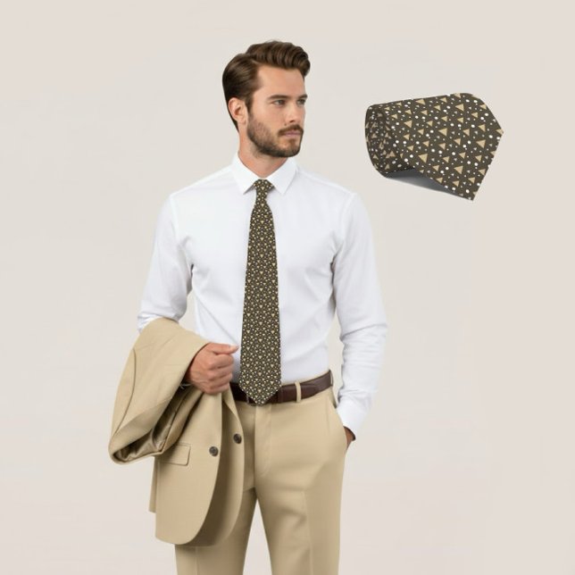 Olive Geometry Luxe Tie Krawatte (Von Creator hochgeladen)