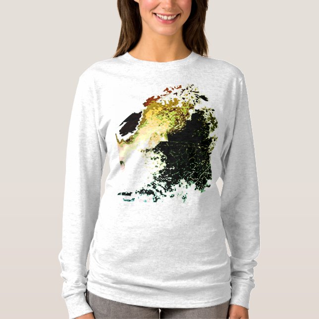Olive Gold Tan Airbrush Paint Splash MCM Look T-Shirt (Vorderseite)