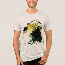 Olive Gold Tan Airbrush Paint Splash MCM Look Tri-Blend Shirt
