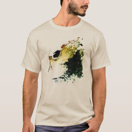 Olive Gold Tan Airbrush Splash Abstrakt Small T-Shirt