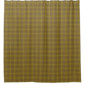 Olive Gray Brown Tartan Plaid Rustic Duschvorhang