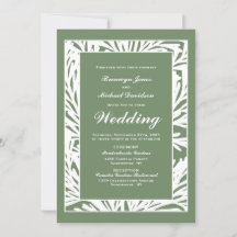 Olive Green and White Botanical Wedding