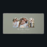 Olive-green arch Multi-Foto Hochzeitsgeschenk Deko Schreibtischunterlage<br><div class="desc">Gemeinsam Ehepaar Arch Multi Foto Hochzeitsankündigung und Geschenk Wohngestaltung Maus matt. Moderne, mädchenhafte, olive grüne Farbgebung.</div>