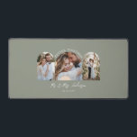 Olive-green arch Multi-Foto Hochzeitsgeschenk Deko Schreibtischunterlage<br><div class="desc">Gemeinsam Ehepaar Arch Multi Foto Hochzeitsankündigung und Geschenk Wohngestaltung Maus matt. Moderne,  mädchenhafte,  olive grüne Farbgebung.</div>