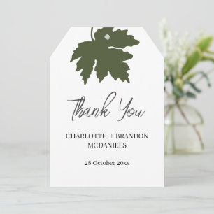 Olive Green Automne Maple Leaf Mariage Merci