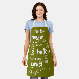 Olive Green Baking Words Schürze