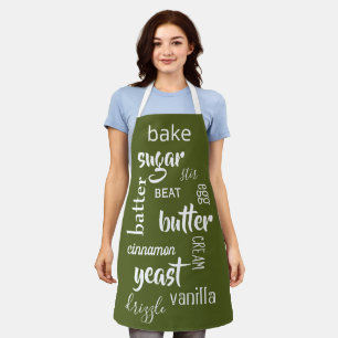 Olive Green Baking Words Schürze