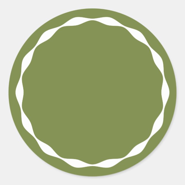 Olive Green Blank Circle Custom Spice Sticker (Vorderseite)