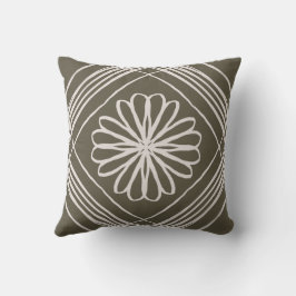 Olive Green Bohemisch Blume Throw Kissen