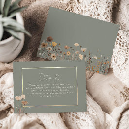 Olive Green Boho Floral Wedding Details Card Begleitkarte